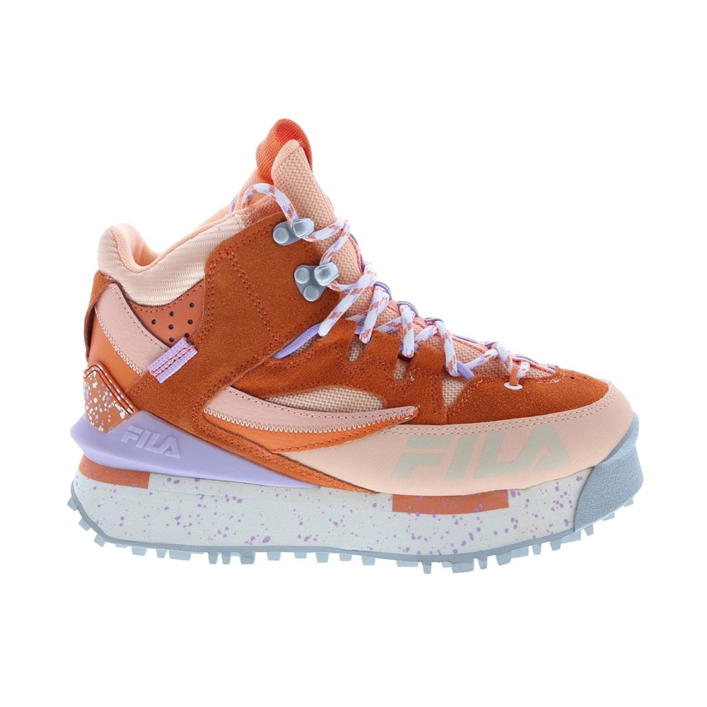 Fila Renno Multi Trekking Womens Orange Suede Lifestyle Sneakers Shoes NEW
